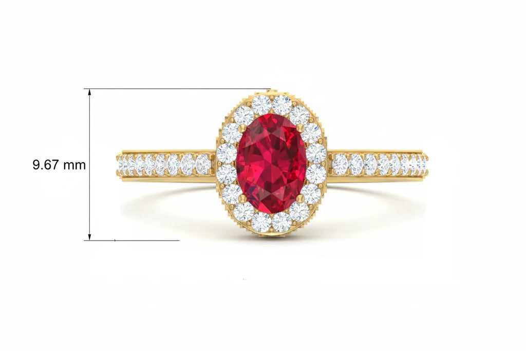 Lenticular Crimson Centrepiece Oval-Round Chromatic-Tension Opulent Luxe