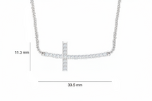 Load image into Gallery viewer, Horizontal Cross Silhouette Encrusted Rotated-Symbol Contemporary