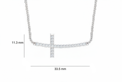 Horizontal Cross Silhouette Encrusted Rotated-Symbol Contemporary