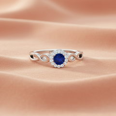Center Stone Sapphire With Diamond Approx Half Cttw