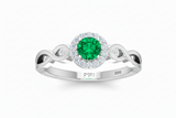 Center Stone Emerald With Diamond Approx Half Cttw