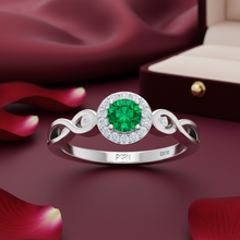 Load image into Gallery viewer, Center Stone Emerald With Diamond Approx Half Cttw