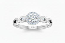 Load image into Gallery viewer, IGI cert. 0.50 CTTW Infinity Halo Lab Grown