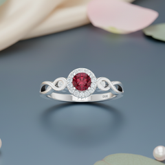 Center Stone Ruby With Diamond Approx Half Cttw