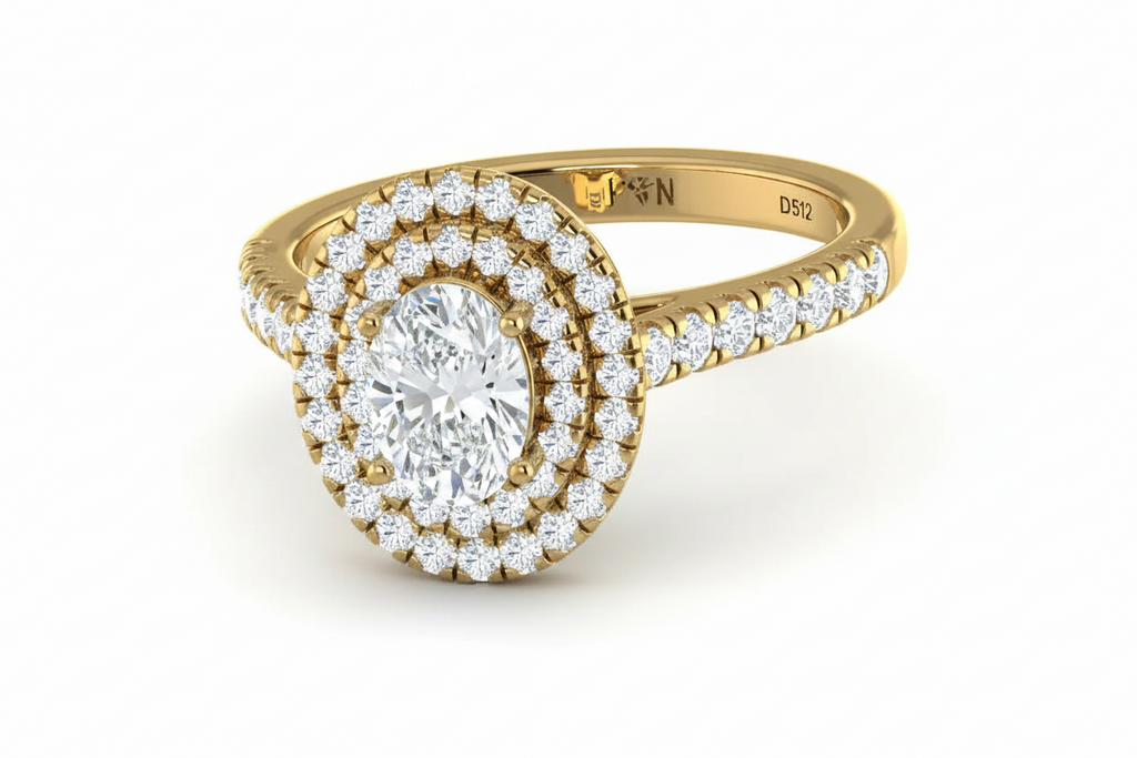 Oval Shape Double Halo Lab Grown Diamond