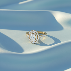 Oval Shape Double Halo Lab Grown Diamond