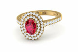 Oval Ruby Natural Diamond Illustrious Encrusted Surround