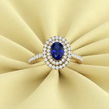 Load image into Gallery viewer, Oval Sapphire Gemstone Diamond Lavish Grandeur Crown