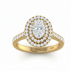 Oval Shape Double Halo Lab Grown Diamond