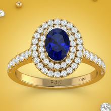 Load image into Gallery viewer, Oval Sapphire Gemstone Diamond Lavish Grandeur Crown