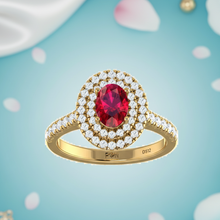 Load image into Gallery viewer, Oval Ruby Natural Diamond Illustrious Encrusted Surround