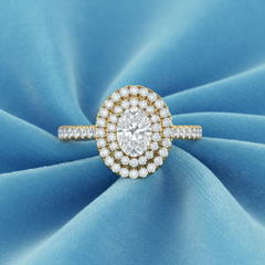 Oval Shape Double Halo Lab Grown Diamond