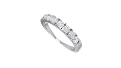 Seven Stone Round-Cut Diamond Wedding Band Ring