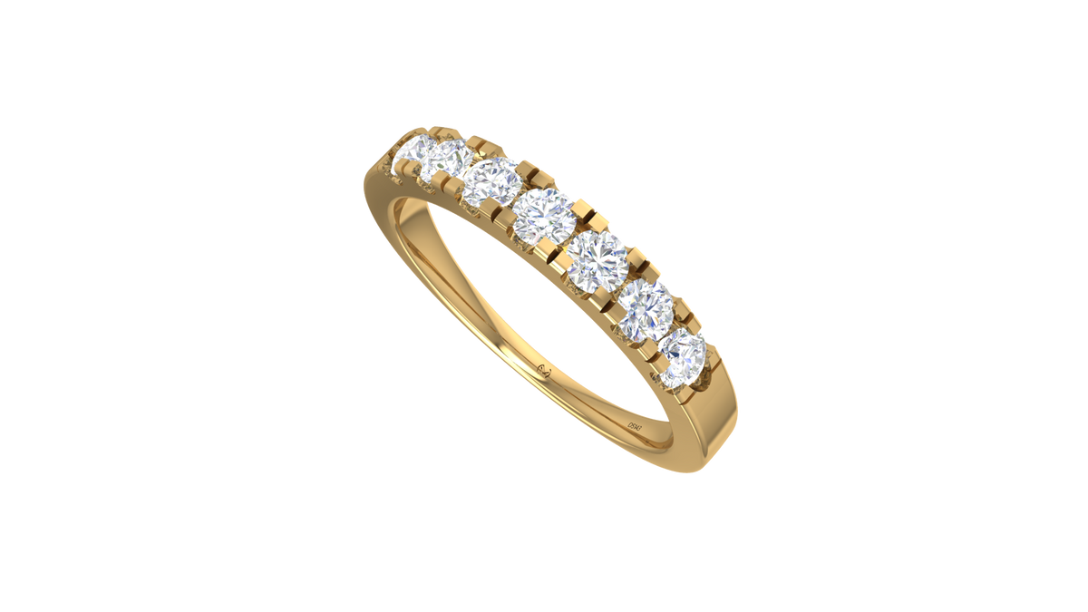 Seven Stone Round-Cut Diamond Wedding Band Ring