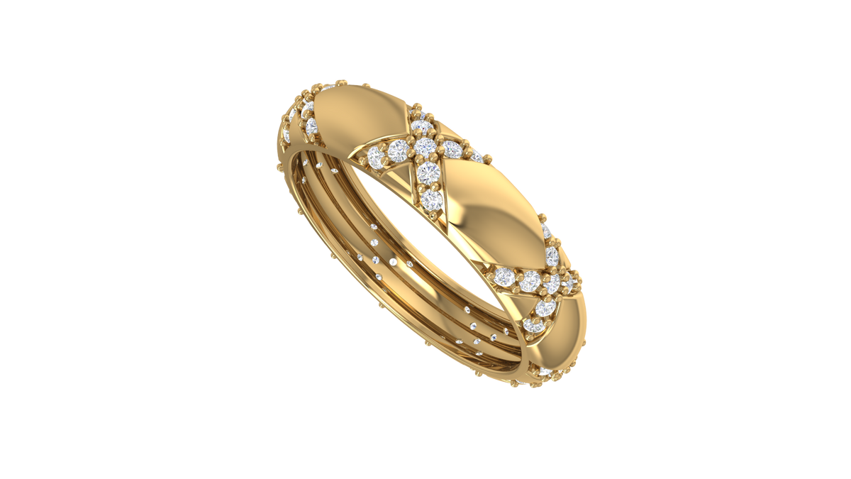 Timeless Harlequin Criss-Cross Diamond Band Ring