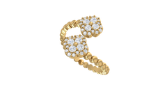 Dual Quatrefoil Diamond Cluster Ring