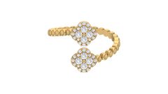 Dual Quatrefoil Diamond Cluster Ring