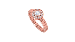 Textured Ribbed Shank Diamond Statement Ring