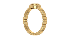 Textured Ribbed Shank Diamond Statement Ring