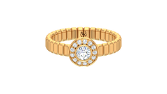 Bezel Halo Ribbed Band