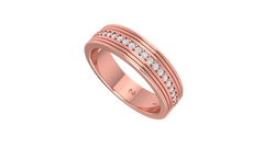 Ribbed Multi-Tiered Geometric Wedding Band