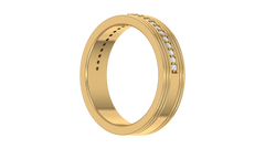 Ribbed Multi-Tiered Geometric Wedding Band