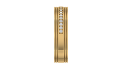 Ribbed Multi-Tiered Geometric Wedding Band