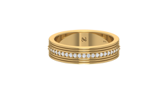 Ribbed Multi-Tiered Geometric Wedding Band