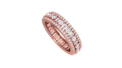 Women's Triple-Row Pave Diamond Eternity Band Ring