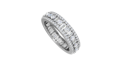 Women's Triple-Row Pave Diamond Eternity Band Ring