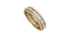 Women's Triple-Row Pave Diamond Eternity Band Ring