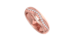 S-Curve Diamond Wave Dome Ring