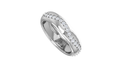S-Curve Diamond Wave Dome Ring