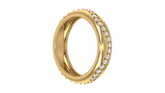 S-Curve Diamond Wave Dome Ring