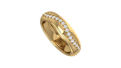 S-Curve Diamond Wave Dome Ring