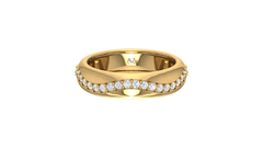 S-Curve Diamond Wave Dome Ring