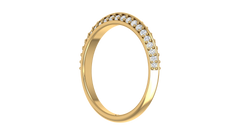 Double-Row Diamond Knife-Edge Eternity Band Ring