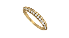 Double-Row Diamond Knife-Edge Eternity Band Ring