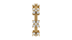 Alternating Floral Cluster Fluted Eternity Band Ring