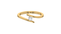 Floating Round Solitaire Open Bypass Ring