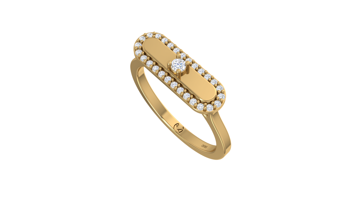 Move-Style Oval Halo Diamond Ring