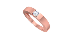 Tension-Set Round Lab Grown Diamond Flat Court Solitaire Ring