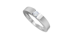 Tension-Set Round Lab Grown Diamond Flat Court Solitaire Ring