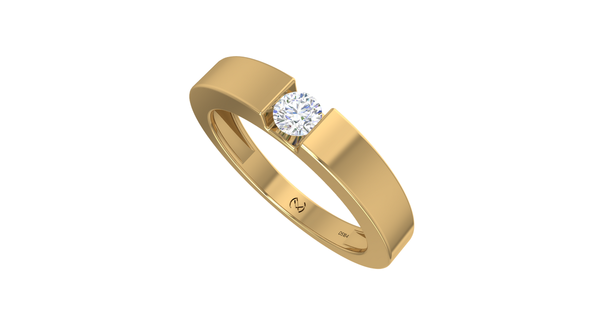 Tension-Set Round Lab Grown Diamond Flat Court Solitaire Ring