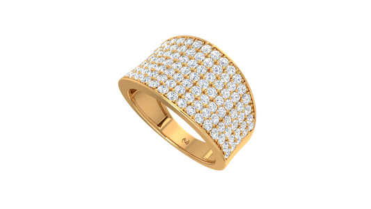 Seven Row Diamond Wide Band
