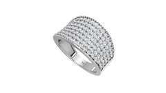Seven-Row Micro Diamond Wide Band Ring