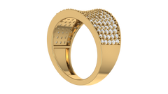 Seven-Row Micro Diamond Wide Band Ring