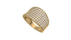 Seven-Row Micro Diamond Wide Band Ring