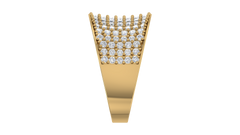 Seven-Row Micro Diamond Wide Band Ring
