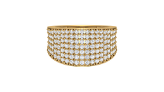 Seven-Row Micro Diamond Wide Band Ring